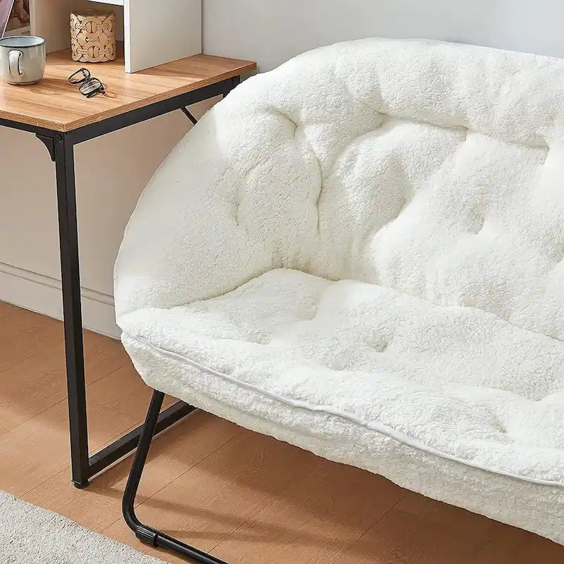Canapé pliant deux places pour dortoir, appartement et petits espaces | Peluche microfibre