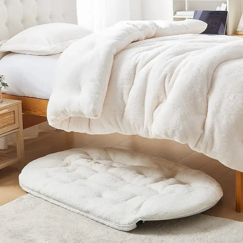 Canapé pliant deux places pour dortoir, appartement et petits espaces | Peluche microfibre