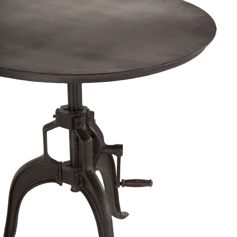 Table d'appoint industrielle réglable à manivelle | Fonte de récupération | Diamètre 30" | H30-42