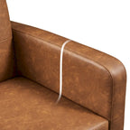 Fauteuil d'appoint capitonné en similicuir style Mid-Century avec pieds en hévéa | 136 kg