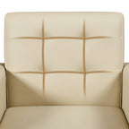 Fauteuil d'appoint capitonné en similicuir style Mid-Century avec pieds en hévéa | 136 kg