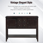 Console de la série Cambridge avec grand espace de rangement et quatre tiroirs
