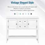 Console de la série Cambridge avec grand espace de rangement et quatre tiroirs