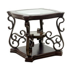 Ensemble de tables basses gigognes avec plateau en verre trempé, console, table d'appoint et pieds en métal rétro