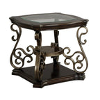 Ensemble de tables basses gigognes avec plateau en verre trempé, console, table d'appoint et pieds en métal rétro