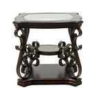 Ensemble de tables basses gigognes avec plateau en verre trempé, console, table d'appoint et pieds en métal rétro