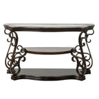 Ensemble de tables basses gigognes avec plateau en verre trempé, console, table d'appoint et pieds en métal rétro