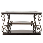 Ensemble de tables basses gigognes avec plateau en verre trempé, console, table d'appoint et pieds en métal rétro