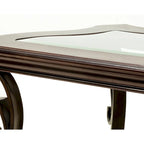 Ensemble de tables basses gigognes avec plateau en verre trempé, console, table d'appoint et pieds en métal rétro