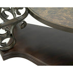 Ensemble de tables basses gigognes avec plateau en verre trempé, console, table d'appoint et pieds en métal rétro