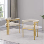 Chaises de salle à manger en métal chromé doré brossé mat (lot de 2) - N/A