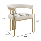 Chaises de salle à manger en métal chromé doré brossé mat (lot de 2) - N/A
