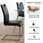 Lot de 6 chaises de salle à manger avec assise rembourrée en similicuir, revêtues de pieds en métal chromé