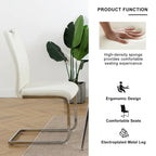 Lot de 6 chaises de salle à manger avec assise rembourrée en similicuir, revêtues de pieds en métal chromé