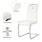 Lot de 6 chaises de salle à manger avec assise rembourrée en similicuir, revêtues de pieds en métal chromé