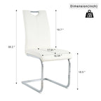 Lot de 6 chaises de salle à manger avec assise rembourrée en similicuir, revêtues de pieds en métal chromé