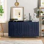 Meuble Vitrine en Bois avec Portes Coulissantes en Verre