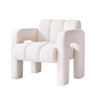 Fauteuil d'appoint large rembourré en tissu bouclé pour le salon