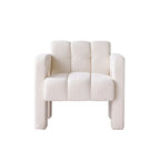 Fauteuil d'appoint large rembourré en tissu bouclé pour le salon