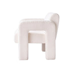 Fauteuil d'appoint large rembourré en tissu bouclé pour le salon