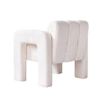 Fauteuil d'appoint large rembourré en tissu bouclé pour le salon