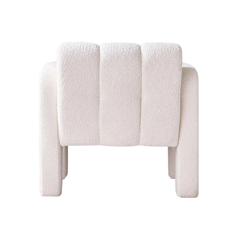Fauteuil d'appoint large rembourré en tissu bouclé pour le salon