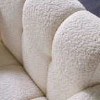 Fauteuil d'appoint large rembourré en tissu bouclé pour le salon