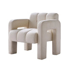 Fauteuil d'appoint large rembourré en tissu bouclé pour le salon