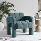 Fauteuil d'appoint large rembourré en tissu bouclé pour le salon
