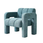 Fauteuil d'appoint large rembourré en tissu bouclé pour le salon