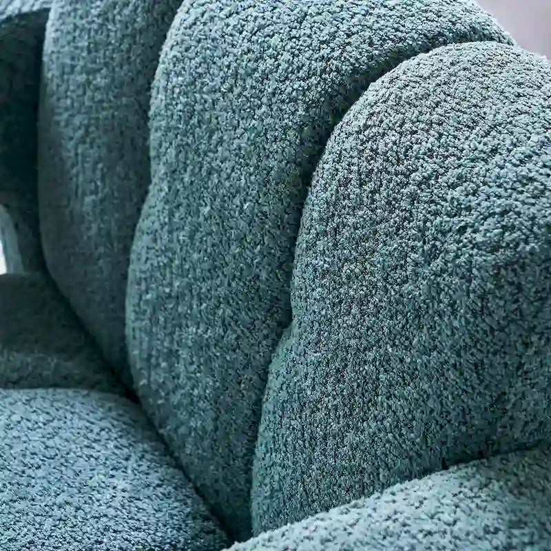 Fauteuil d'appoint large rembourré en tissu bouclé pour le salon