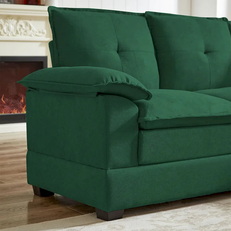Canapé d'angle en L avec assises moelleuses - 209 cm - Idéal pour le salon
