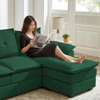 Canapé d'angle en L avec assises moelleuses - 209 cm - Idéal pour le salon
