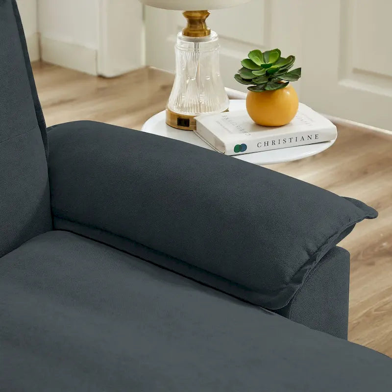 Canapé d'angle en L avec assises moelleuses - 209 cm - Idéal pour le salon