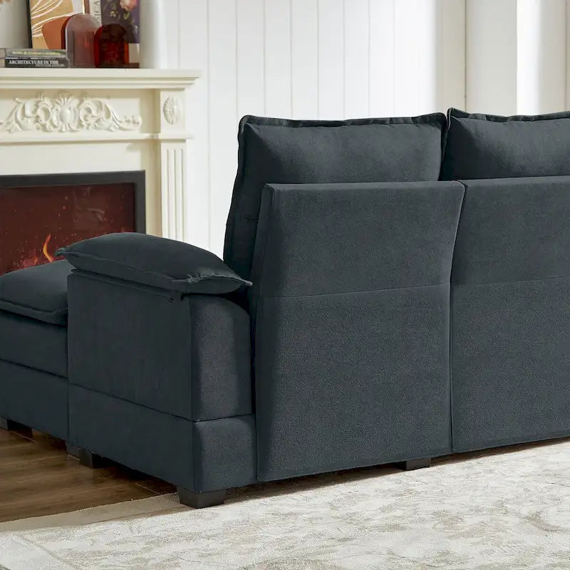 Canapé d'angle en L avec assises moelleuses - 209 cm - Idéal pour le salon