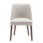 Lot de 2 chaises de salle à manger en tissu avec pieds en bois d'hévéa | Design sans accoudoirs peu encombrant