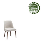 Lot de 2 chaises de salle à manger en tissu avec pieds en bois d'hévéa | Design sans accoudoirs peu encombrant