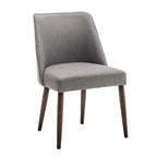 Lot de 2 chaises de salle à manger en tissu avec pieds en bois d'hévéa | Design sans accoudoirs peu encombrant
