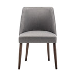 Lot de 2 chaises de salle à manger en tissu avec pieds en bois d'hévéa | Design sans accoudoirs peu encombrant