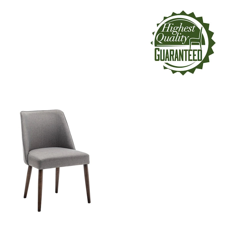 Lot de 2 chaises de salle à manger en tissu avec pieds en bois d'hévéa | Design sans accoudoirs peu encombrant