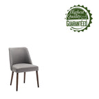 Lot de 2 chaises de salle à manger en tissu avec pieds en bois d'hévéa | Design sans accoudoirs peu encombrant