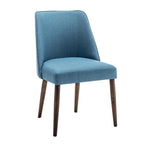 Lot de 2 chaises de salle à manger en tissu avec pieds en bois d'hévéa | Design sans accoudoirs peu encombrant