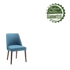 Lot de 2 chaises de salle à manger en tissu avec pieds en bois d'hévéa | Design sans accoudoirs peu encombrant