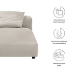 Chaise longue modulable en tissu rembourré sans accoudoirs | Capacité de 227 kg