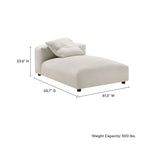 Chaise longue modulable en tissu rembourré sans accoudoirs | Capacité de 227 kg