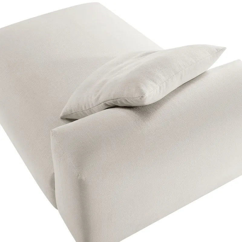 Chaise longue modulable en tissu rembourré sans accoudoirs | Capacité de 227 kg