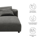 Chaise longue modulable en tissu rembourré sans accoudoirs | Capacité de 227 kg