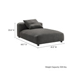 Chaise longue modulable en tissu rembourré sans accoudoirs | Capacité de 227 kg