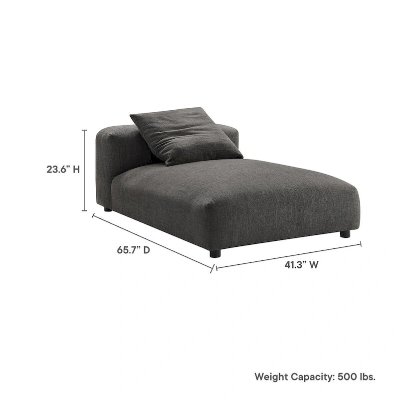Chaise longue modulable en tissu rembourré sans accoudoirs | Capacité de 227 kg