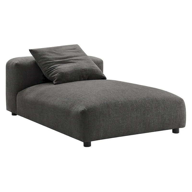 Chaise longue modulable en tissu rembourré sans accoudoirs | Capacité de 227 kg